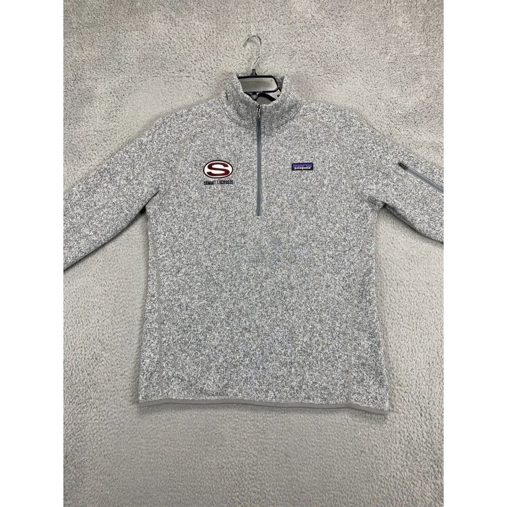 Patagonia Sweater Womens Large L Gray Better Fleece 1/4 Zip Pullover Mock Neck